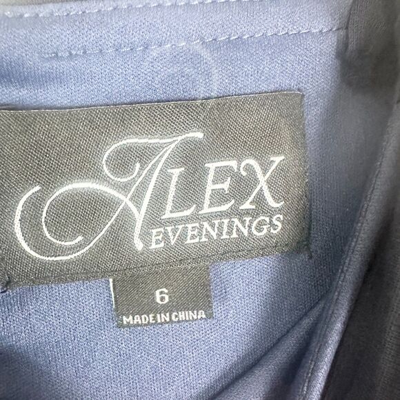 Alex Evenings Camille Cowl Neck Gown Size 6 NEW Navy Embellished Wedding Guest - Picture 9 of 10